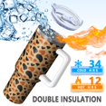 thumbnail image 5 of Leopard Print 40oz Tumbler– Stainless Steel Insulated Tumbler with Handle and Straw, Large Capacity Travel Cup for Hot & Cold Drinks, 5 of 6