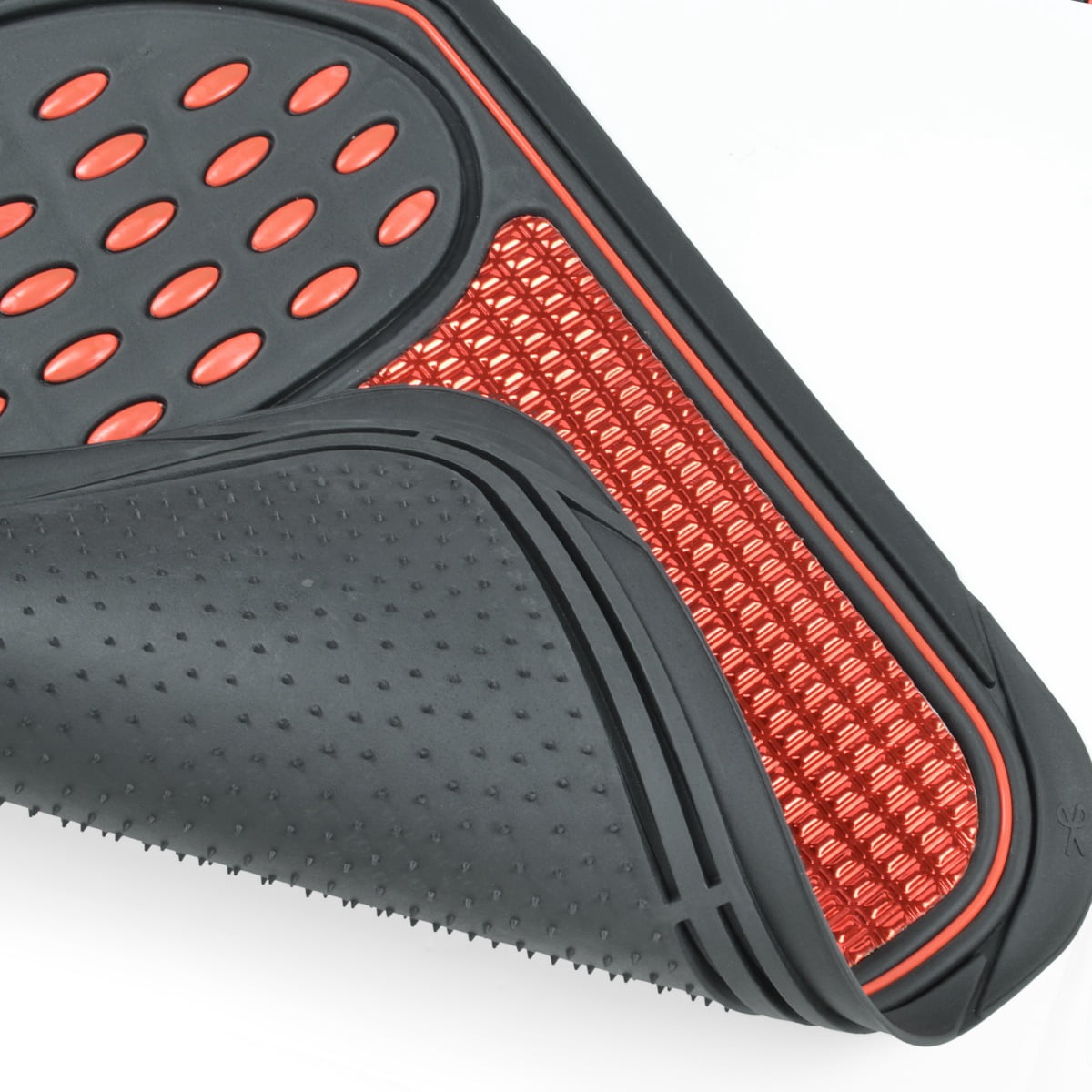 BDK 2 Tone Black & Red Floor Mats for Cars - Metallic Top Finish Car Mats for Women & Men - Heavy Duty Red Car Accessories for SUV - Anit Slip All Weather Cute Mats for Cars, SUV, & Van
