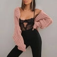 thumbnail image 2 of Tungbrin Women's Cropped Cardigan Sweater Long Sleeve Shrug Casual Tops Solid Soft Lightweight Comfy Trendy Clothes, 2 of 6