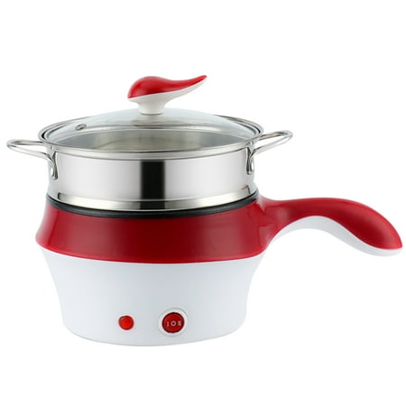 

HOMEMAXS Double-layer Cooking Pot Small Electric Pot Multifunctional Steam Pot Non-stick Stockpot Steamer Cooking Boiler (Claret UK Plug)