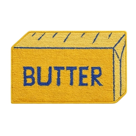 Funny Butter Doormat, Butter Kitchen Mat, Food Themed Front Door Entry Rug, Washable Non Slip Indoor Floor Mat for Kitchen Pantry Mudroom Home Decor