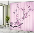 thumbnail image 4 of Ambesonne Nature Shower Curtain, Birds Cherry Branches Style, 69"Wx84"L, Pale Fuchsia, 4 of 4
