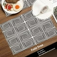 thumbnail image 3 of Classic Greek Key Placemats,Black White Line Maze Meander Washable Linen Table Mats for Kitchen Table Double Insulation Decor Dining Set Indoor Outdoor 12X18 in Set of 4, 3 of 6