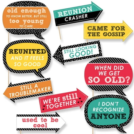 Funny Class Reunion - Photo Booth Props Kit - 10 Piece