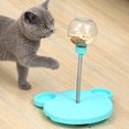 thumbnail image 3 of Cat Treat Dispenser Toy, Cat Circle Track Toy Cute Bear Shape Base with Spring for Kitten Gift Pink,Blue, 3 of 7