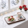 thumbnail image 2 of Christmas Printed Serving Tray with Wooden Rim Decorative Tray for Storing Cookies Desserts Tabletop Holiday Decoration, 2 of 6