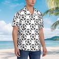 thumbnail image 6 of Uemuo Happy Football Printed Regular Fit Short Sleeve Casual Hawaiian Shirt for Men,Aloha shirt,Tropical shirt,Floral print shirt,Vacation Beach shirt-, 6 of 9