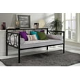 thumbnail image 2 of DHP Rebecca Metal Daybed Frame with Geometric Pattern, Twin, Black, 2 of 12