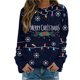 thumbnail image 1 of Gibobby Sudaderas de Navidad para mujer Sudadera con capucha de manga larga con cuello redondo y estampado navideño de moda informal para mujer(Negro,XG), 1 of 4