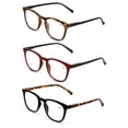 thumbnail image 2 of 3 Pairs Reading Glasses Men or Women Black Tortoise Maroon Reader Spring Hinge +3.25, 2 of 3