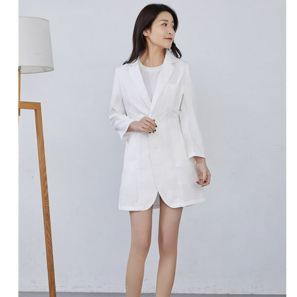 Esteticista Salón de belleza Edición coreana Micro Cirugía plástica Bordador Manejo de la piel Ropa de trabajo Bata blanca