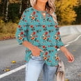 thumbnail image 5 of Xuyuer Plus Size Womens Clothing 3/4 Length Sleeve Womens Tops Hollow Out Crewneck Spring Shirts Summer 2026 (1X-5X), 5 of 7