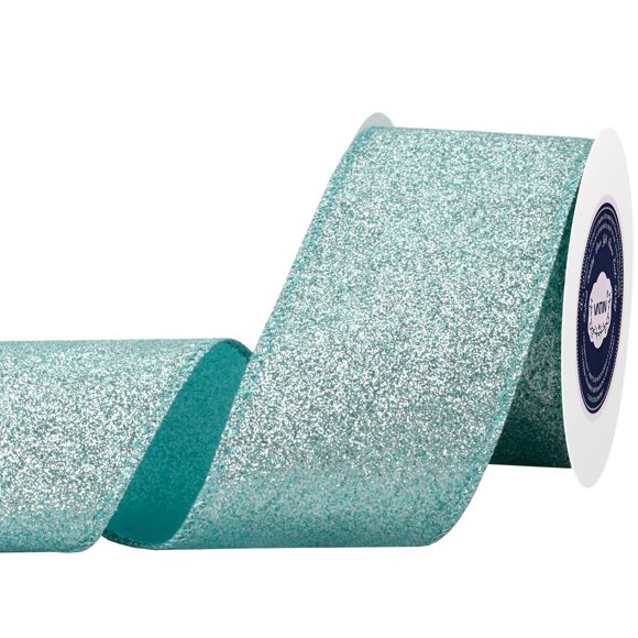 Cinta decorativa VATIN con purpurina azul claro de 6,4 cm x 9,1 m