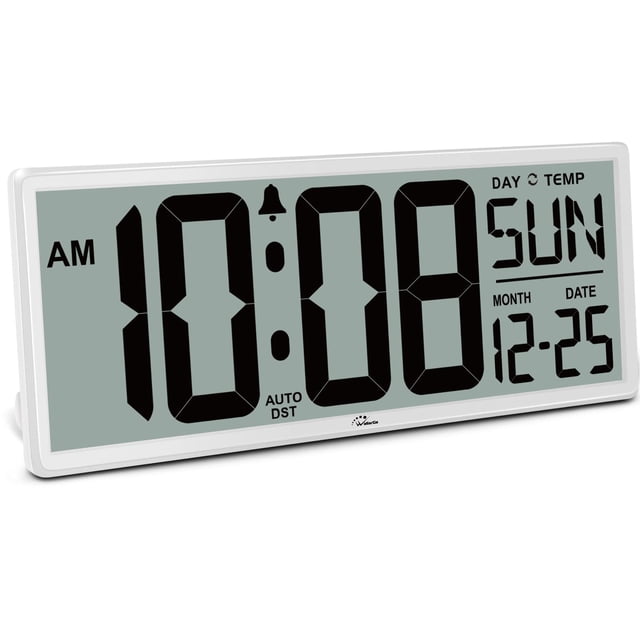 Reloj de pared digital WalLarge de 14.5 pulgadas con temperatura y fecha