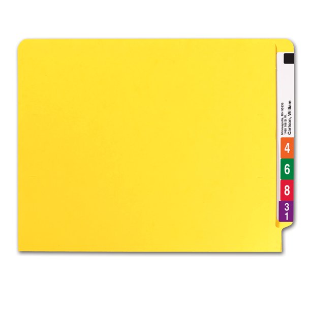 Carpeta para archivos Smead Shelf-Master con lengüeta final tamaño carta, color amarillo