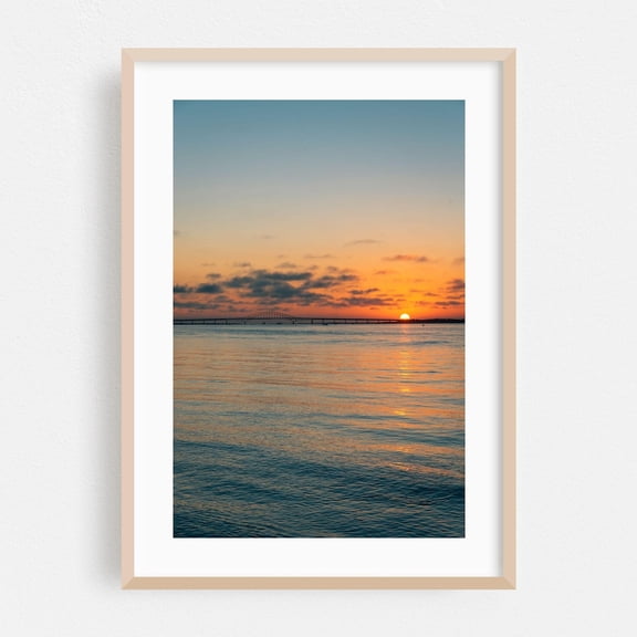 New York Sunset Bridge Ocean Landscape Poster Unframed Paper Print