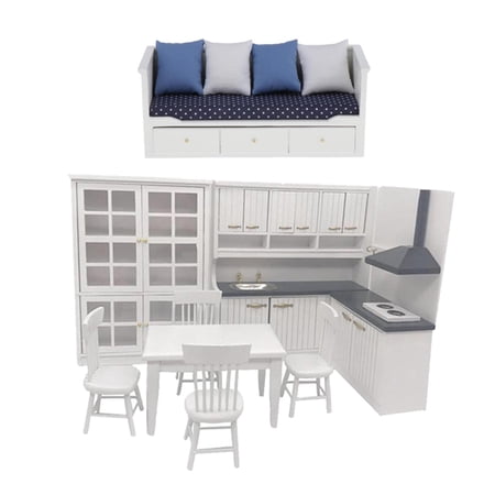 LeeQinersw Miniature Dollhouse Kitchen Furniture & Couch Model Furniture Supplies Decor