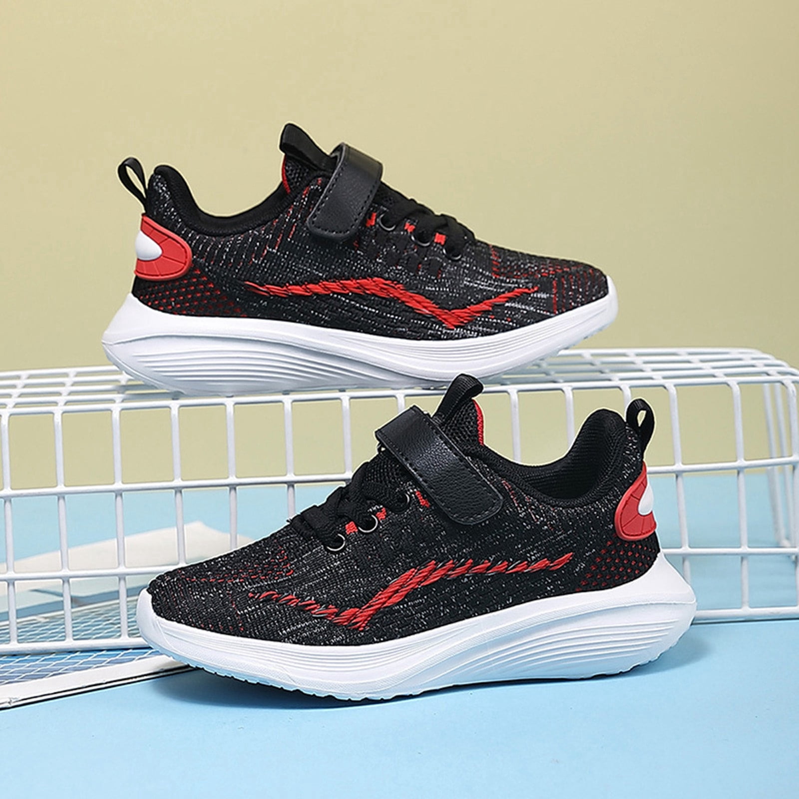 MIASHUI Little Kid Running Shoes Boys Girls Fashion Sports Sneakers,Red,5-5.5 Years