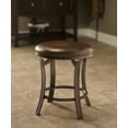 thumbnail image 2 of Hillsdale Hastings Faux Leather Backless Vanity Stool in Antique Bronze/Brown, 2 of 5