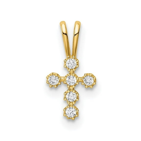 Auriga Fine Jewelry 14K Yellow Gold CZ Cross Pendant for Women