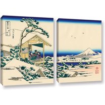 ArtWall Katsushika Hokusai "Tea House at Koishikawa, the Morning After a Snowfall" 2-Piece Gallery-Wrapped Canvas Set
