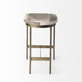 thumbnail image 3 of Millie 16.5L x 18.0W x 26.0H Gray Hair On Leather Hide Stool, 3 of 11