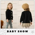 thumbnail image 2 of Younger Tree Baby Girl Sweater Fall Winter Solid Long Sleeve Button Knit Cardigan Clothes for 6-12 Months, 2 of 8