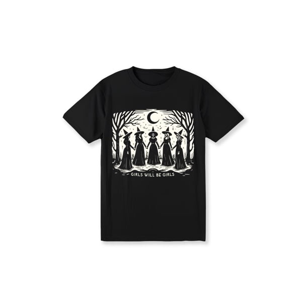 Vintage Girls Will Be Girls Witch TShirt, Funny WitchTShirt, Vintage Halloween Women T-Shirt, Witchy Vibes Tee