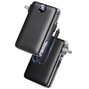 Power Bank, 50000 mAh Portable Charger with Built in Cable & Wall Plug, 22.5W Fast Charging, Travel Essential Battery Pack with LED Display compatible for iPhone/Android, Black
