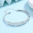 thumbnail image 5 of Amy and Annette 14K White Gold Hearts Bangle Adjustable Bracelet with crystals from Swarovski in 14K White Gold Plated, 5 of 5