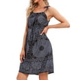 thumbnail image 4 of SWSMCLT Women's Boho Dress Mini Floral Sundress Summer Short Beach Cover Ups for Swimwear Sleeveless Tank Dresses Adjustable Spaghetti Strap Black Patterned2 Small-X-Large, 4 of 5