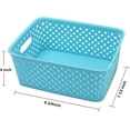 thumbnail image 3 of 3-Pack Plastic Storage Basket - Woven Basket Bins Organizer, 9.75-Inch x 7.5-Inch x 4-Inch, 3 of 6