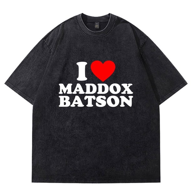 Maddox Batson Playera Lavada Algodón Unisex Manga Corta Verano Estilo Urbano Amo a
