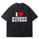thumbnail image 1 of Maddox Batson Playera Lavada Algodón Unisex Manga Corta Verano Estilo Urbano Amo a, 1 of 7
