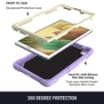 thumbnail image 2 of FJLBDE Case for Samsung Galaxy Tab A7 Lite 2021 8.7 inch SM-T220/T225/T227 with Butterfly Stand, Shockproof Protective Tablet Cover with Shoulder Strap for Kids Girls, Beige Purple, 2 of 7
