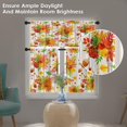 thumbnail image 5 of Autumn Leaves Wooden Fall Kitchen Curtains with Valance and Tier Sets 36 Inch, 3 Pieces Tree Leaf Floral Rod Pocket Drapes Window Treatment Curtains for Kitchen Over Sink Dining Room Decor, 5 of 6