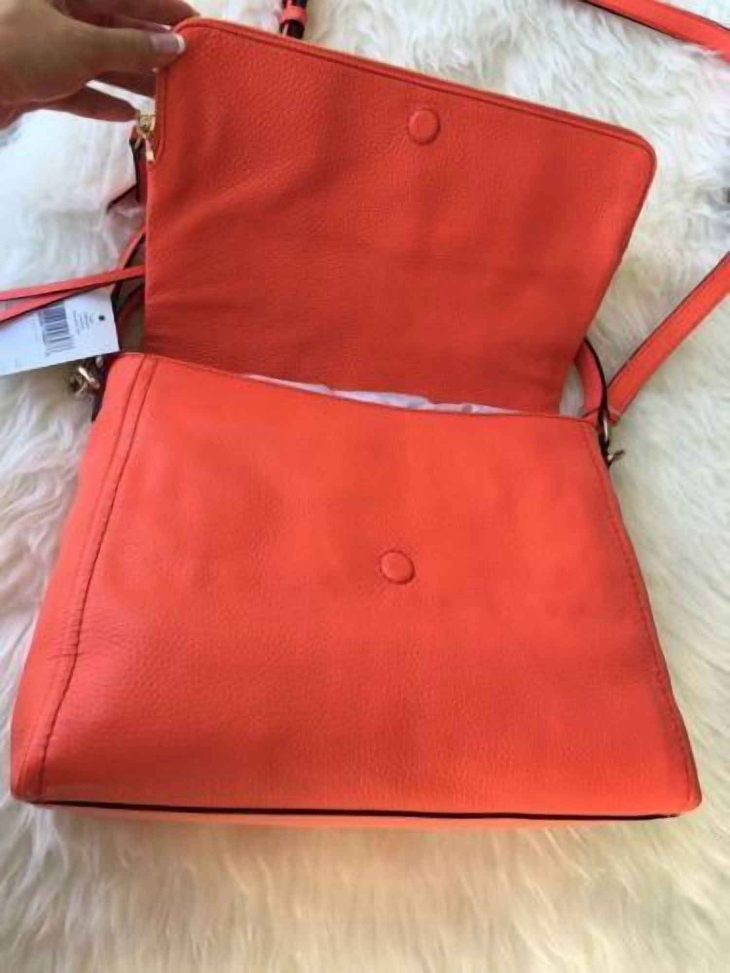 NWT Kate Spade Cobble Hill Toddy Bright Papaya Large Satchel Crossbody $378