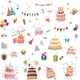 thumbnail image 1 of 8 estilos de pegatinas de pared para tartas de feliz cumpleaños, pegatinas de vinilo autoadhesivas impermeables para ventanas de PVC con globos, despegar y pegar, 1 of 9