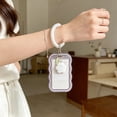 thumbnail image 5 of Wave Card Holder with Stretchable Coil Strap Clear Id Badge Holder for Students Cute Card Protector Keychain Lanyard Badge Reel University Office Daily Commute Outing Lightweight Compact, 5 of 6