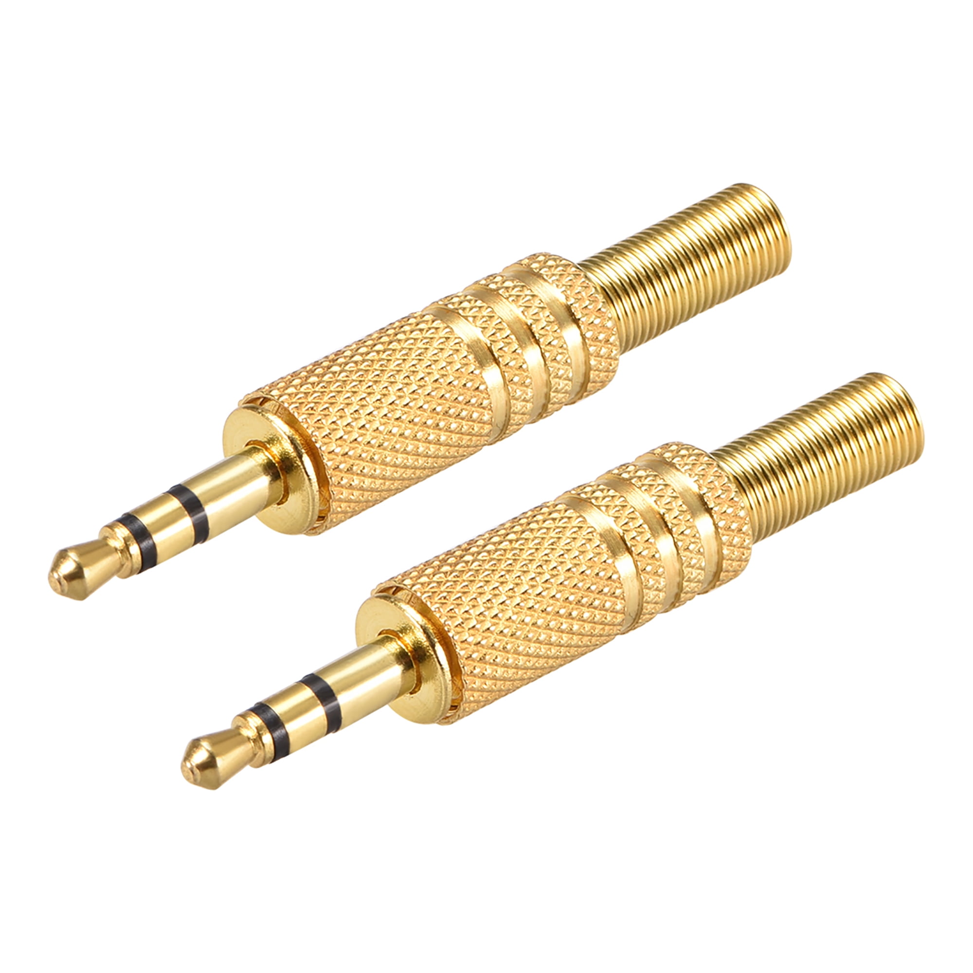 10 Pcs Copper Gold Plated 1/8" 3.5mm Mono Plug Jack Audio Male Plug Soldering SS 