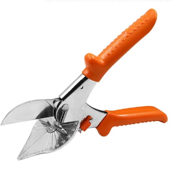 Multi Angle Miter Shear Cutter Hand Tools,45-135 Degree Adjustable Angle Scissors Trim Shears Tools for Vinyl Wood Molding Trim (Orange)