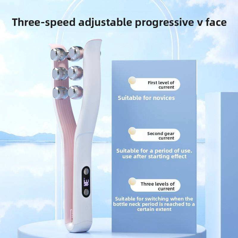 CNV Facial Roller Hand-held Beauty Care Massager for Home Use Wrinkle Remover Face Lift Waterproof 3 Modes USB  for V Line Contouring