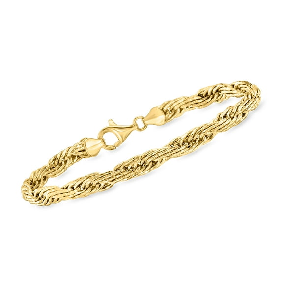 Ross-Simons 18kt Gold Over Sterling Flat Rope-Chain Bracelet, Women's, Adult