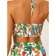 thumbnail image 5 of MODA NOVA Juniors Tropical Summer Floral Sundress Cutout Waist Midi Dress, 5 of 6