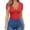 Red, variant on Women's Deep V Neck T-Shirt Summer Short Sleeve Slim Fitted Stretchy Basic Casual Tops