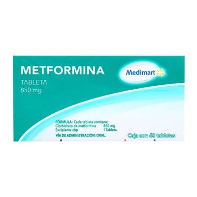 Metformina Medimart 850 mg 60 tabletas