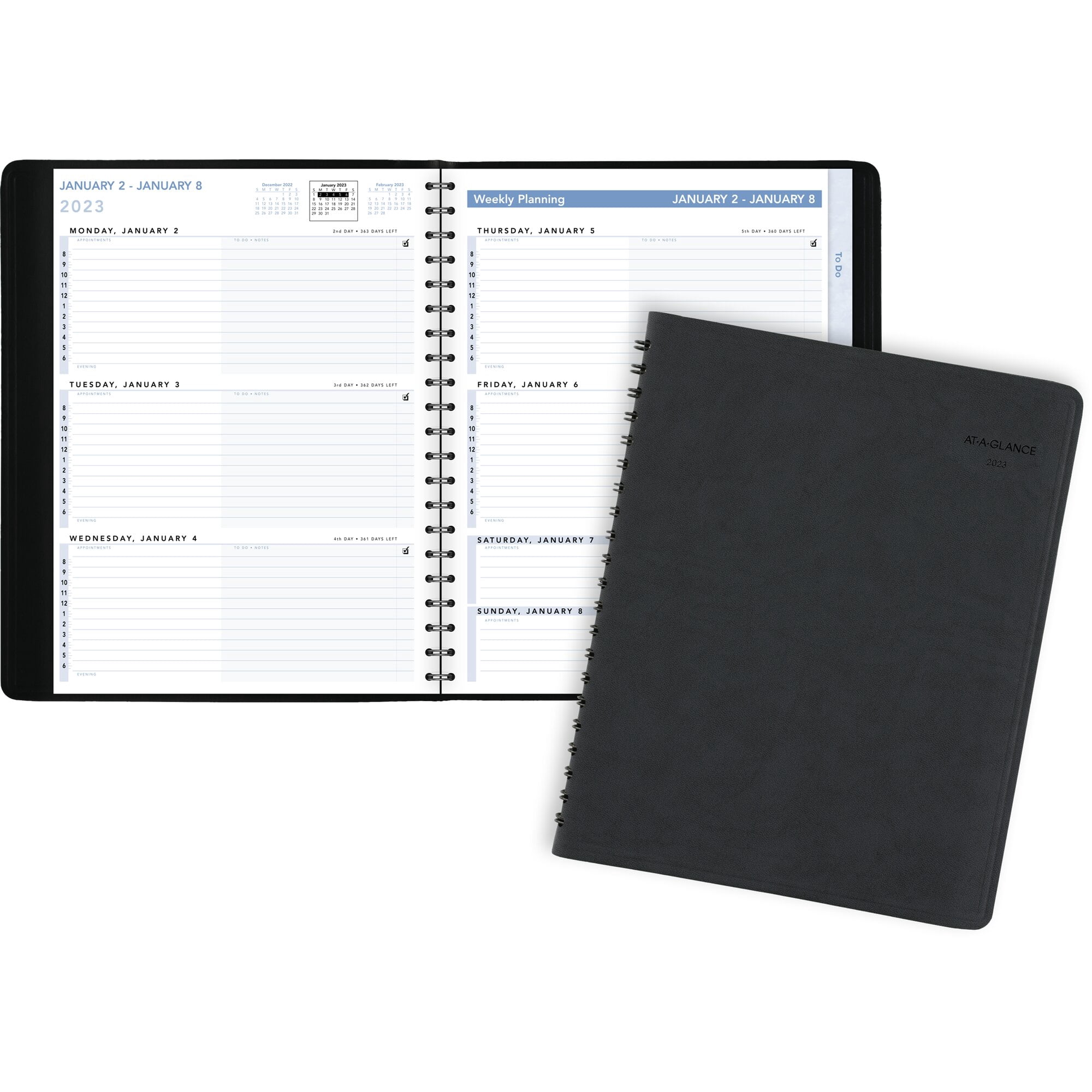 AT-A-GLANCE The Action Planner 2023 Weekly Appointment Book Planner, Black, Large, 8" x 11"