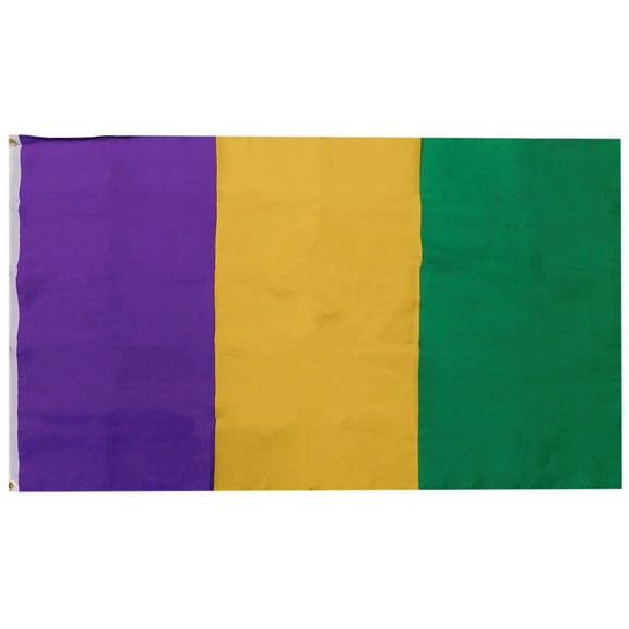 "MARDI GRAS PLAIN" 3x5 ft flag polyester premium waterproof 100D FABRIC