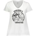 thumbnail image 3 of Inktastic Summer Vacation Mode Cocoa Beach Florida Women's Plus Size V-Neck T-Shirt, 3 of 5