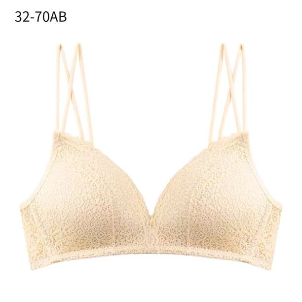 Sujetador de mujer Hollow Sexy Bralette Ropa interior inalámbrica transpirable, Beige, 32 / 70AB Methold AP001128-17
